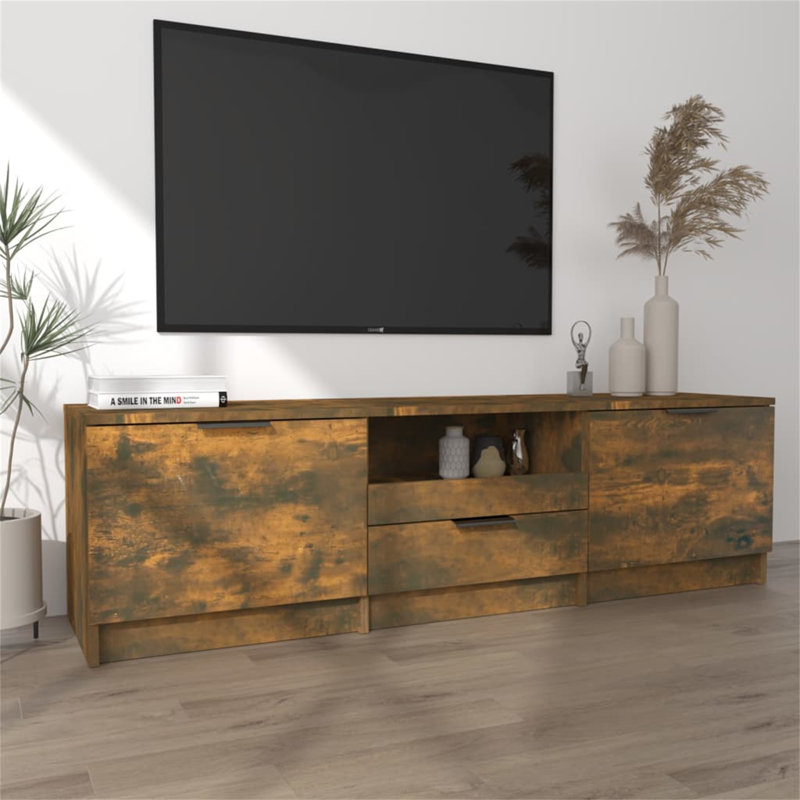 Jeeva TV Cabinet 140x35x40 cm Engineered Wood, Smoked Oak