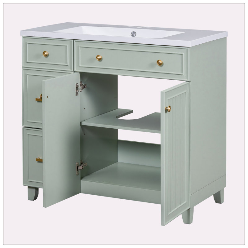 Meuble-lavabo 36 po, Vert