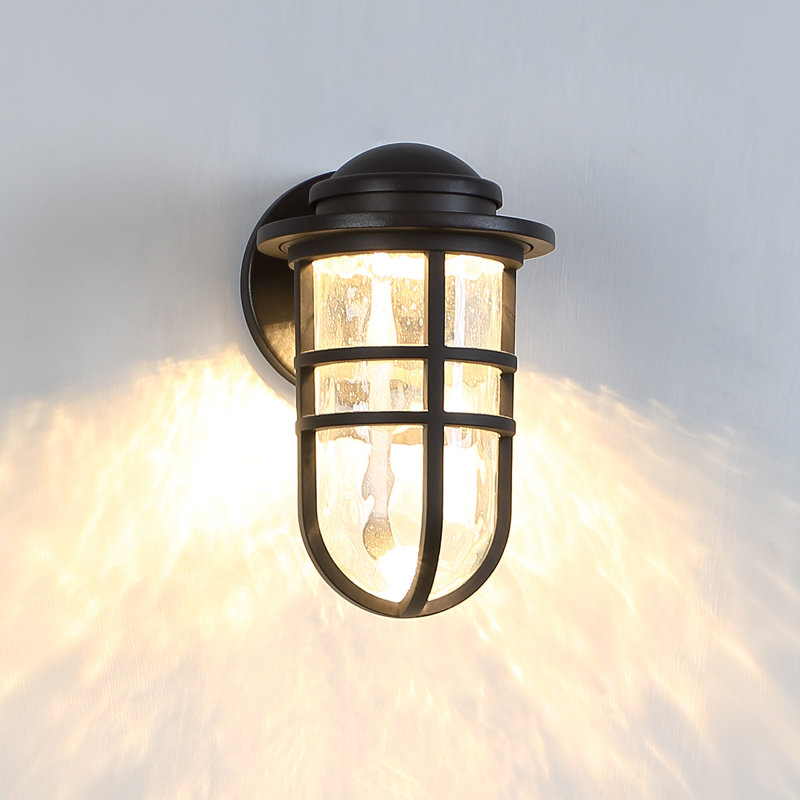 Steampunk 1 - Light LED Outdoor Wall Lantern, 9.5" H x 6" W x 7.125" D, Bronze