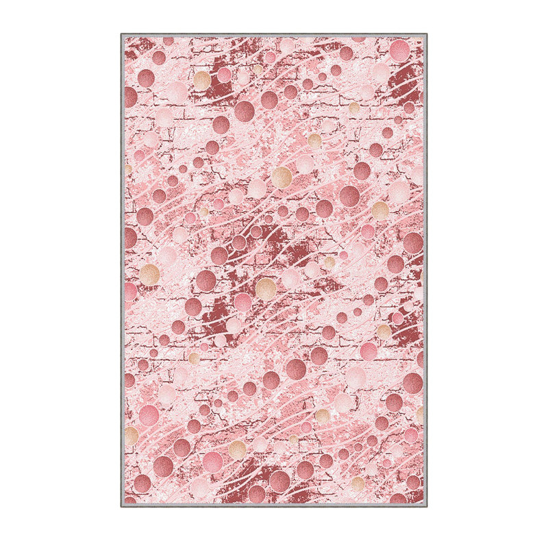 Tapis de couloir élégant 2,6 x 4,9 pi, 100% polyester, avec une hauteur de poils de 8 mm | Pois antibactérien et antidérapant en feutre de PVC | Lavable à la machine, impression numérique 3D | Parfait pour les vestibules et les espaces de vie