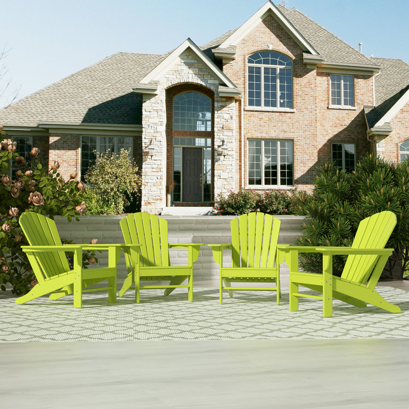 Altura Foldable Outdoor Adirondack Chair, Lime