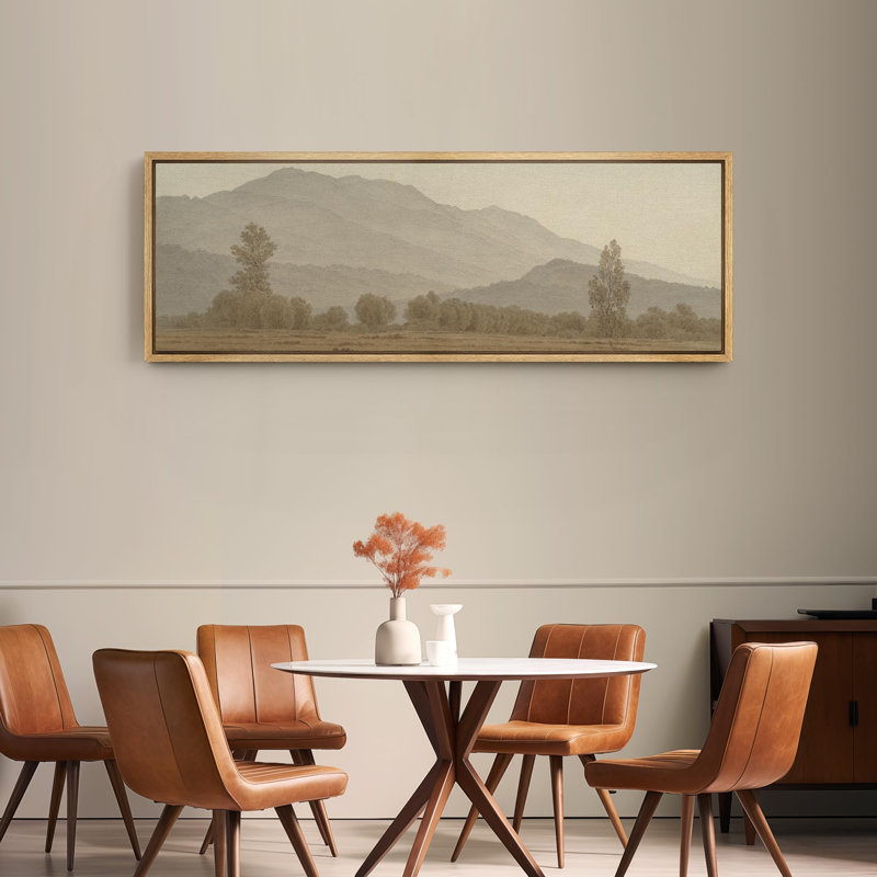 «Misty Mountain Landscape Tranquil Nature Scenery», reproduction d'art sur toile, H 20 po x l 60 po, Naturel