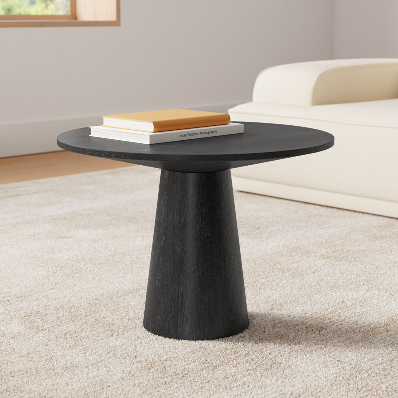 Astraea Single Coffee Table, 15.5" H x 22" L x 22" W, Black