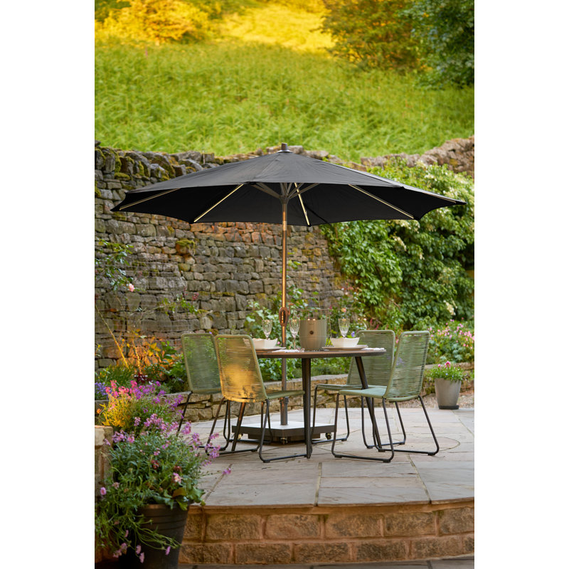 Cerena 300cm Lighted Market Parasol, Grey