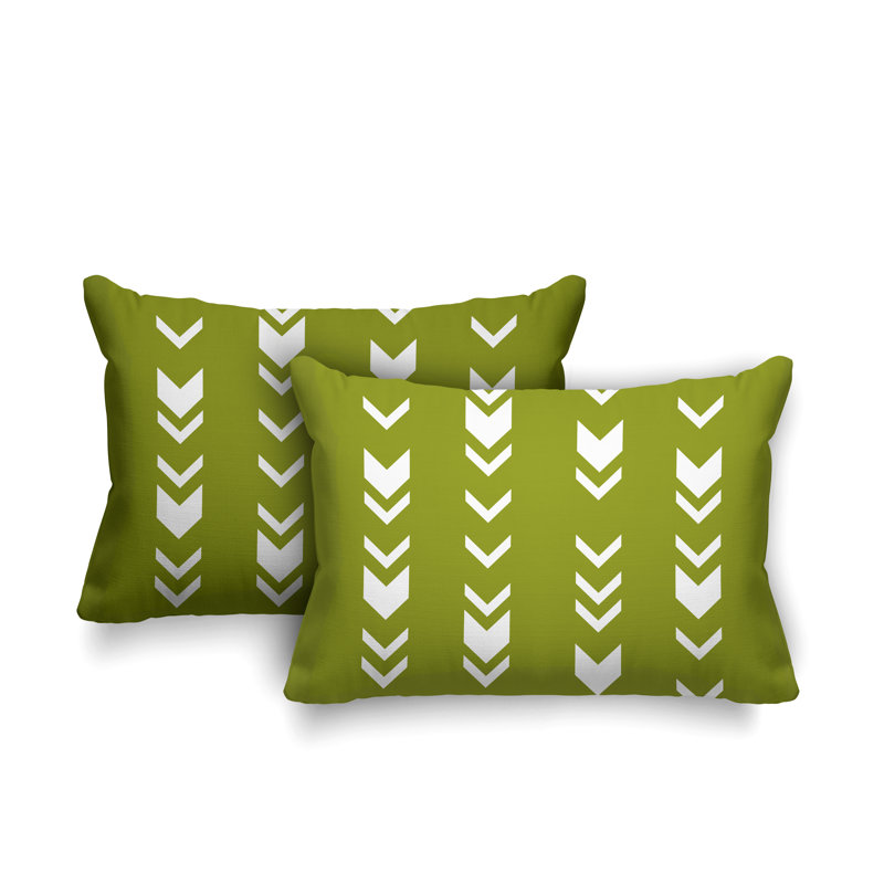 Coussin lombaire intérieur / extérieur Melba Arrow, Chartreuse