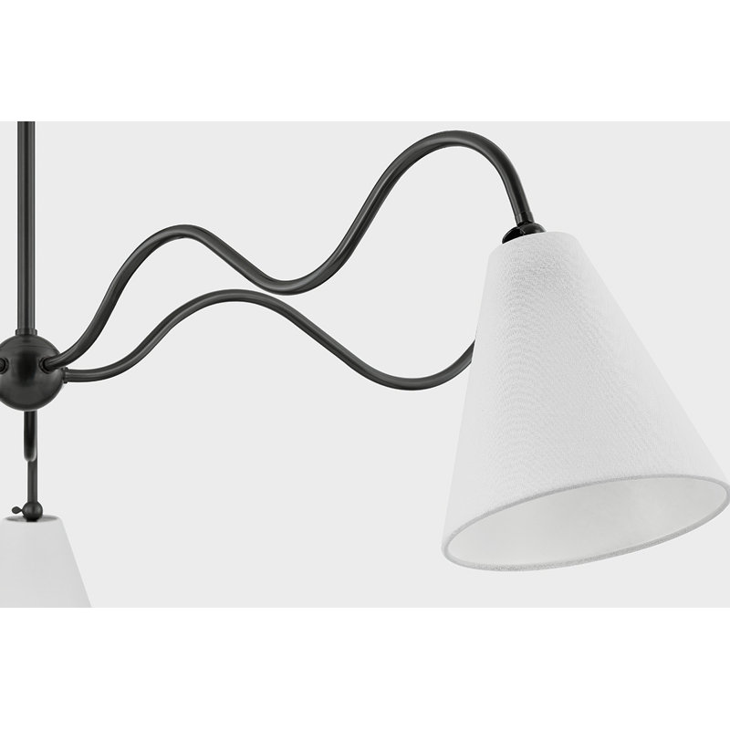 Lustre traditionnel classique en lin 63 lumières Onda par Tali Roth x Mitzi, Vieux bronze