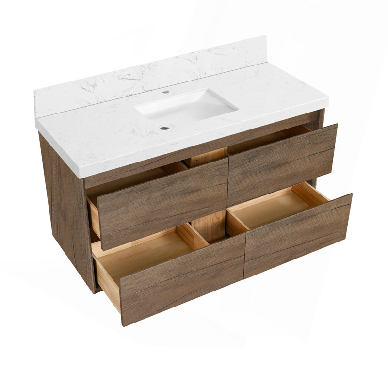 Ensemble de meuble-lavabo mural 48 po, 48", Brown