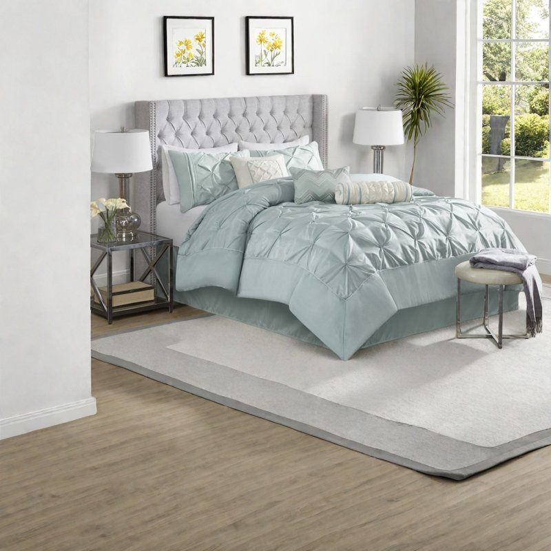 Ensemble de literie luxueux écume de mer, polyester élégant pour la maison