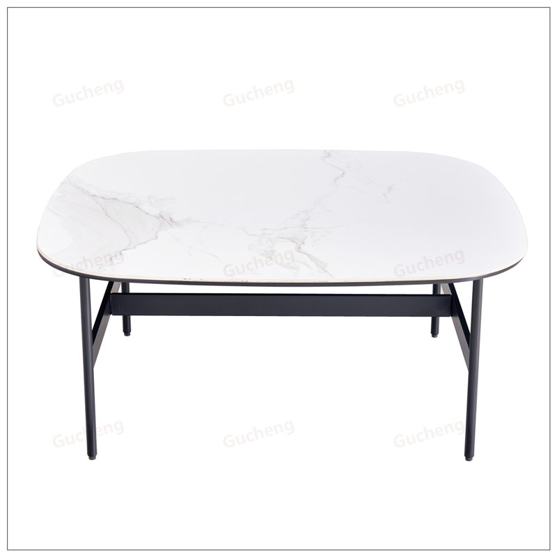 Table basse en céramique Modern Rock Beam, facile à assembler, idéale pour le salon et les petits espaces