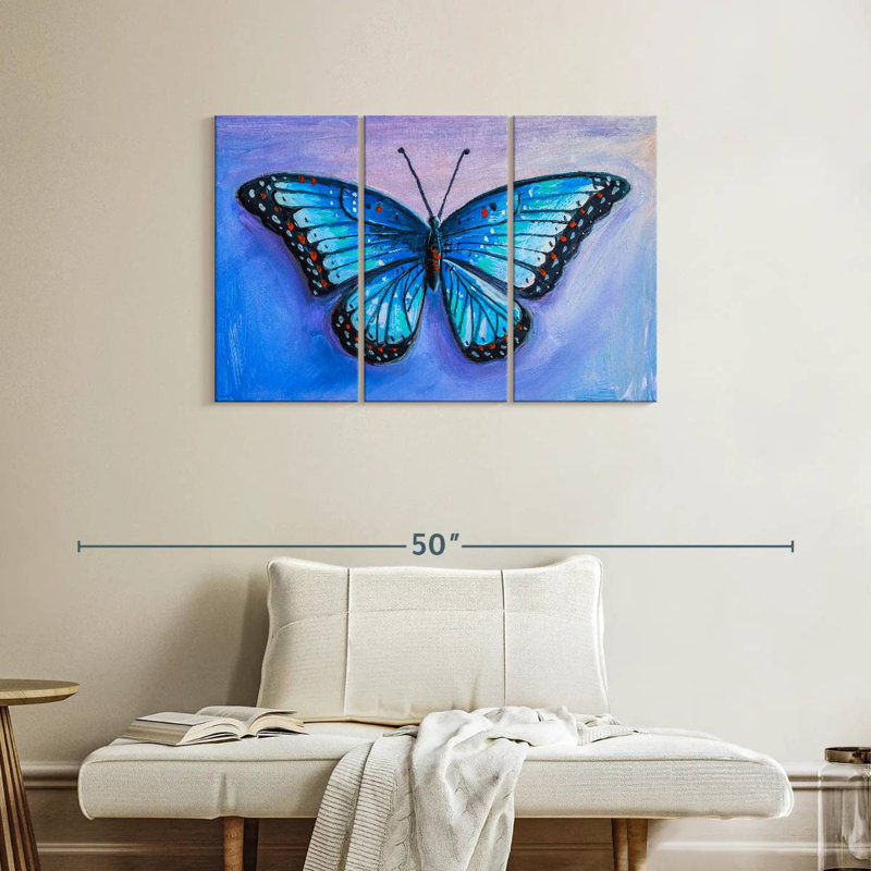 Brampt Blue Butterfly, 24" H x 38" W