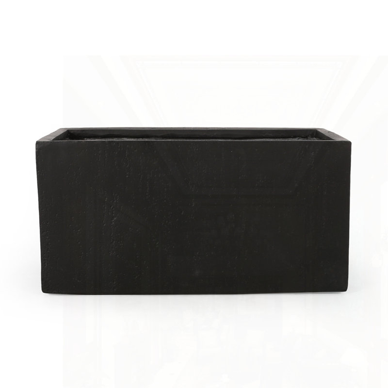 OUTDOOR LARGE SQUARE MGO PLANTER, 18" H x 35.25" W x 18" D, Black