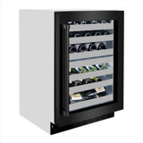 ZLINE 24" Touchstone Dual Zone Wine Cooler With Black Stainless Steel Glass Door