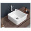 Lavabo de salle de bain vasque carré en céramique blanche avec trop-plein 15 po Hewei