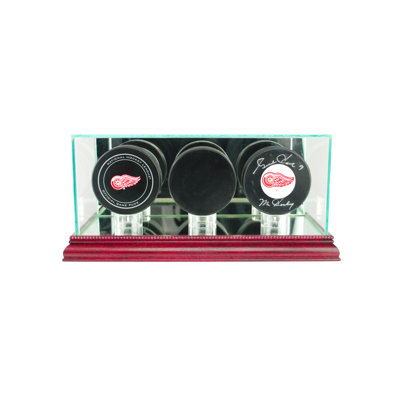Triple vitrine de rondelle de hockey