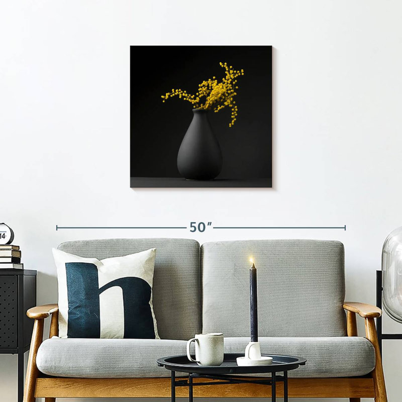 Harnek - fleurs jaunes délicates, H 24 po x l 24 po