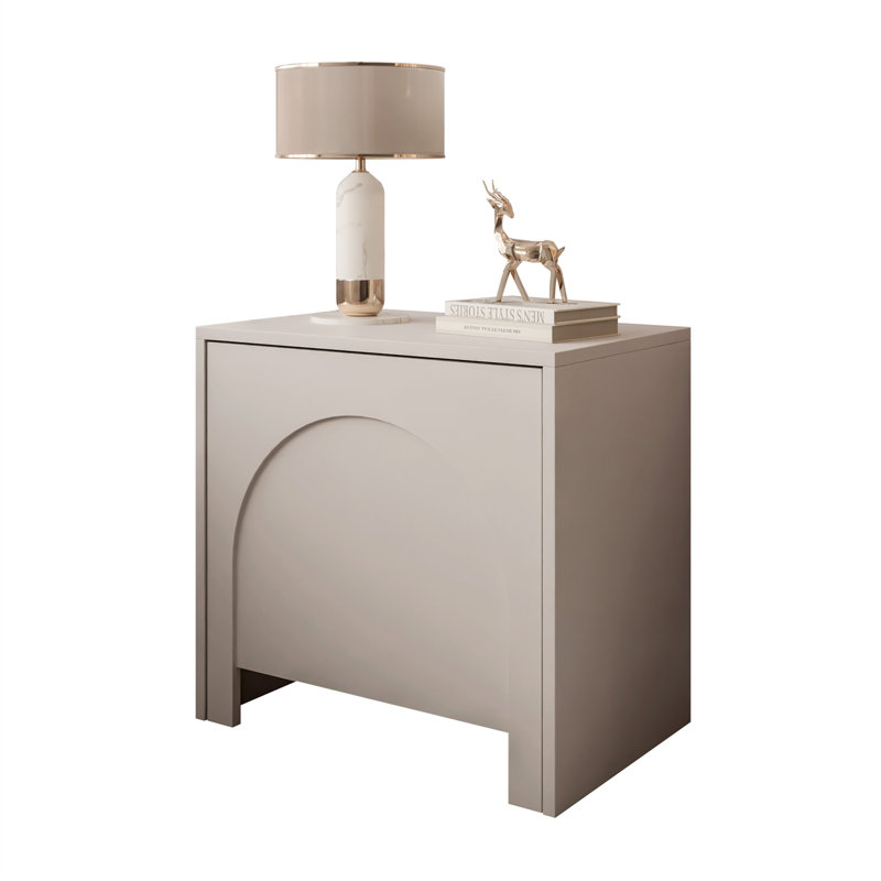 ARIADNA 54cm W Manufactured Wood Bedside Table, Cashmere