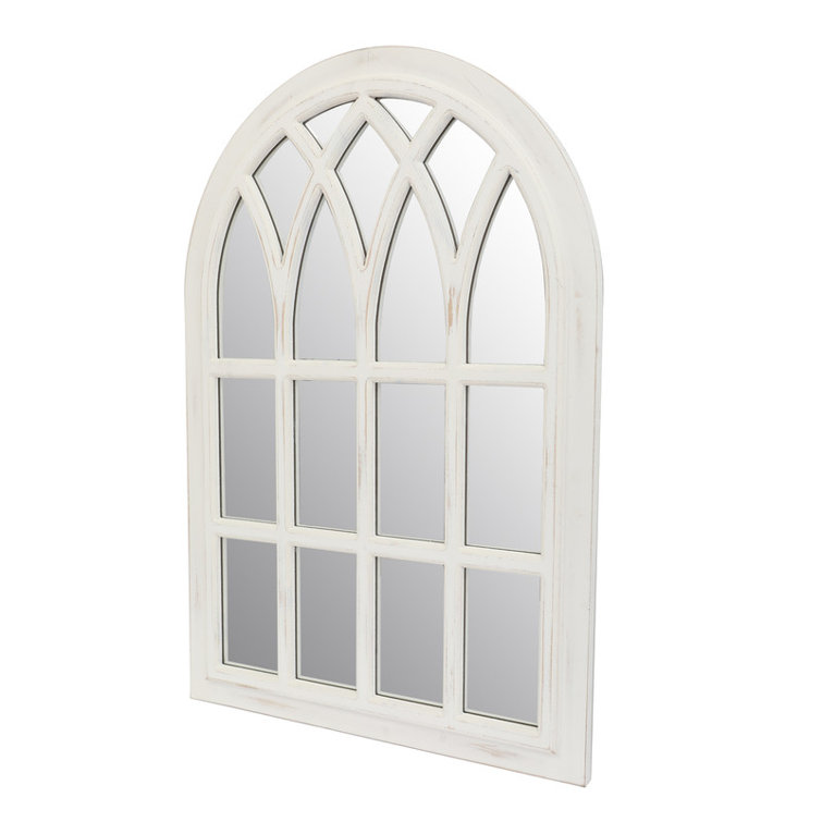 Distressed Solid Wood Arch Mirror