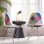 Fauteuils de café bohémiens colorés, structure en fer et sièges rembourrés de siège 2 pièces, dossier confortable à motif géométrique