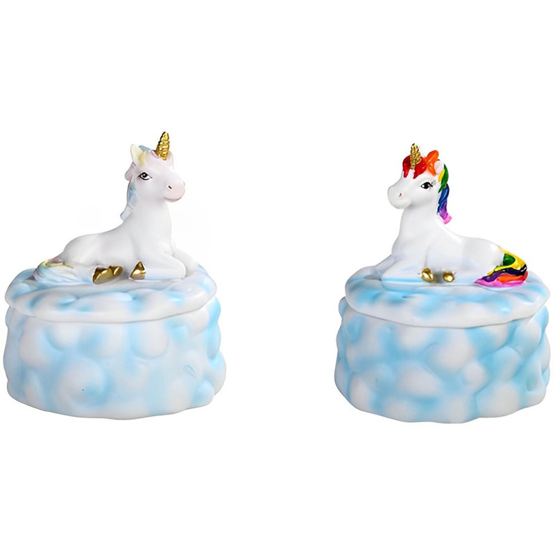 Ensemble de 2 bibelots licorne arc-en-ciel Lucite
