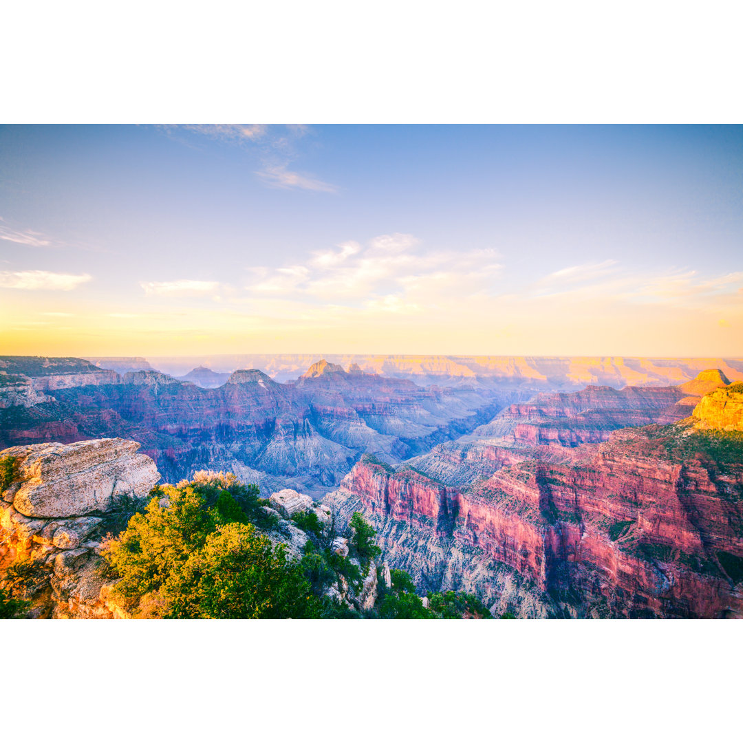 Leinwandbild Grand Canyon National Park bei Sonnenaufgang, North Rim, USA Wahrzeichen von Zodebala