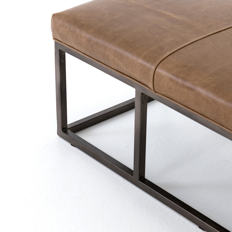 Beaumont Leather Dining Bench, Dakota Warm Taupe