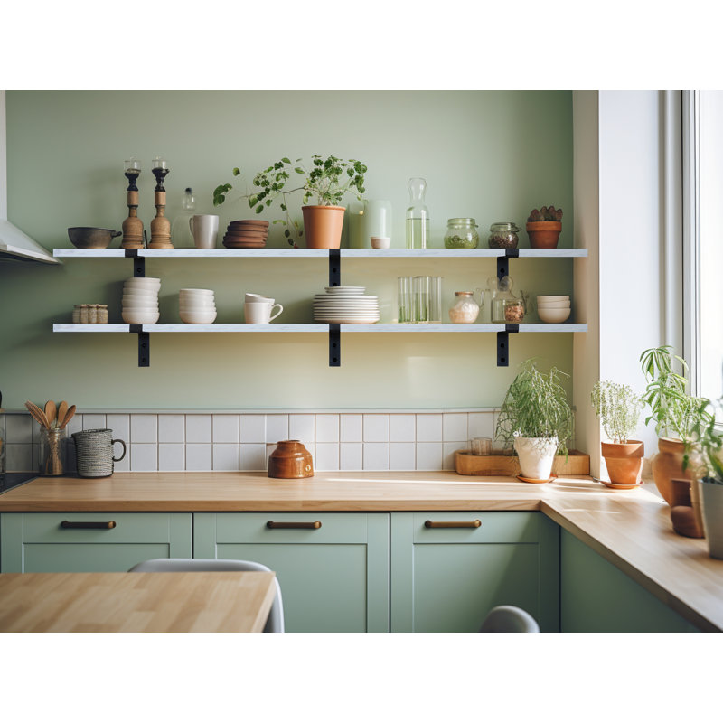Ensemble de 2 tablettes flottantes Rayne, Blanc, H 1 po x l 46 po x P 8 po