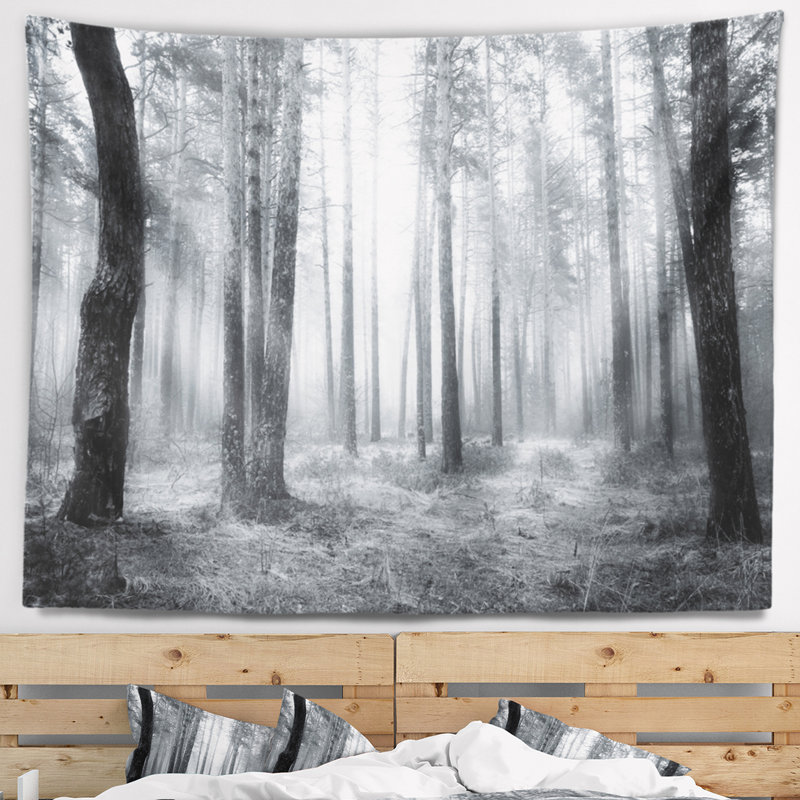 Tapisserie forêt brumeuse, H 32 po x l 39 po