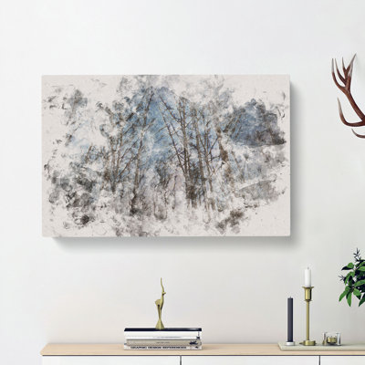 Bare Trees At Twilight - Wrapped Canvas