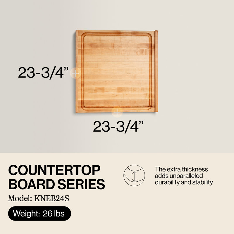 BoosBlock® John Boos Maple Wood Pastry Board, 23.75" W x 23.75" L