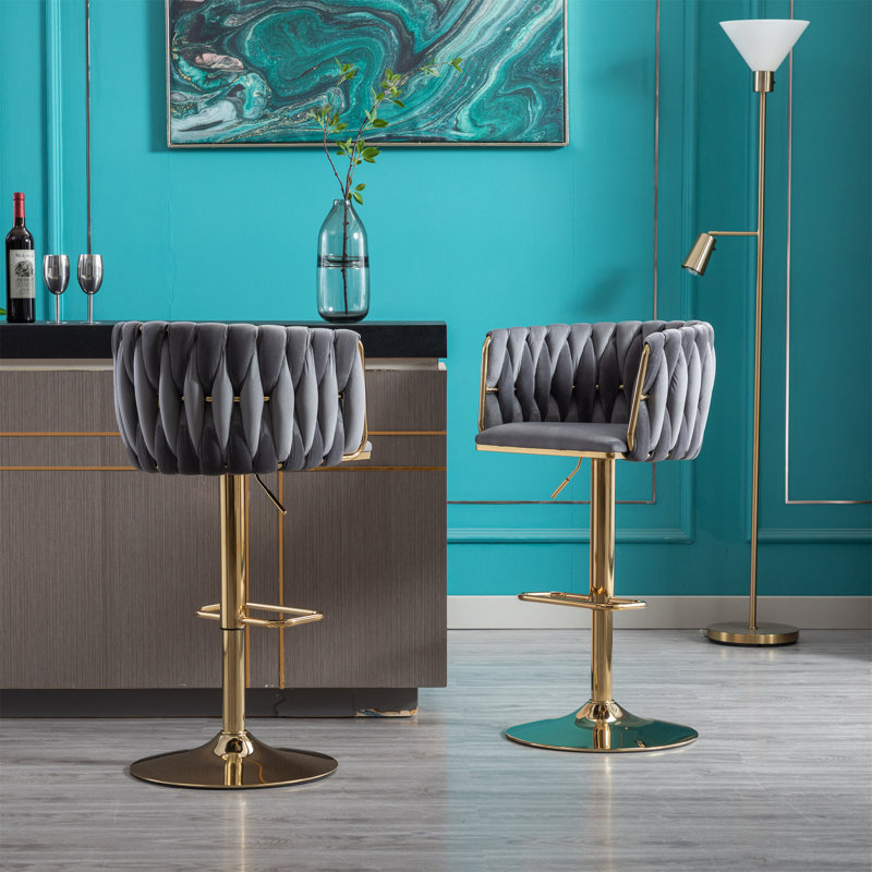 Ensemble de 2 tabourets de bar, Gris