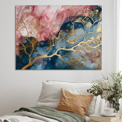 Exploring The Depths Of Pink Geode I - Abstract Marble Wall Art Decor