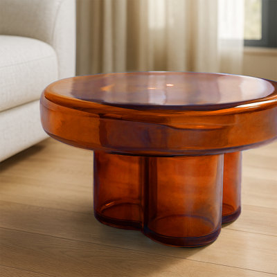 Elegant Glaze Glass Coffee Table