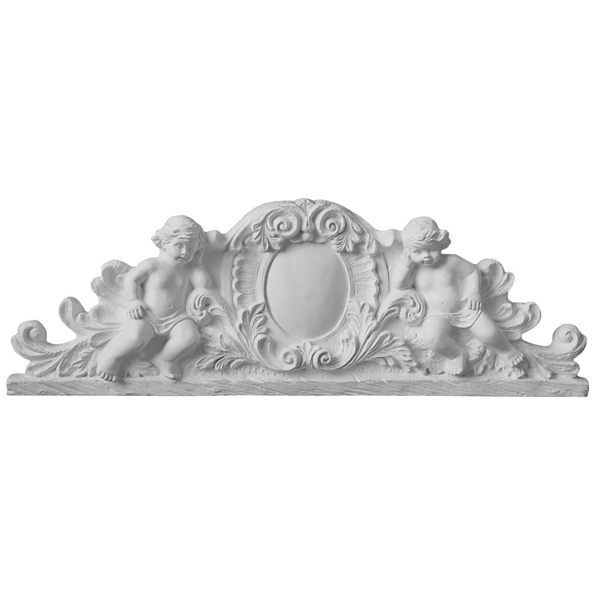 Ekena Millwork 9 5/8"H x 28 1/2"W x 2 3/4"D Scroll Angel Center & Reviews | Wayfair