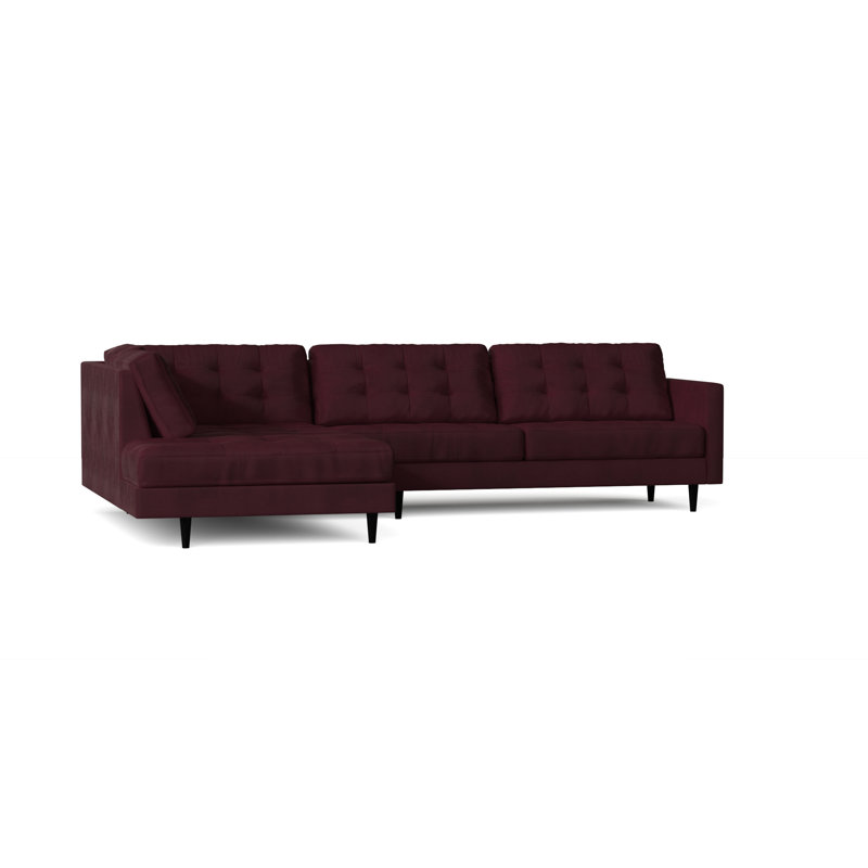 Canapé et méridienne Olivia, Noir, Accoudoir à droite (vu de face), Plage Olympus