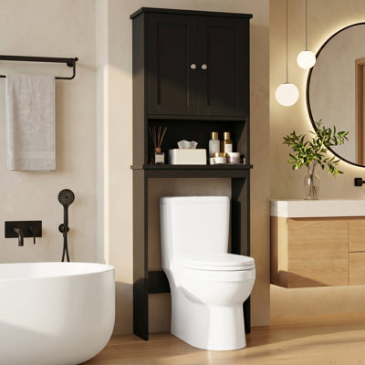 65.4"H Modern Freestanding Over-The-Toilet Storage Cabinet