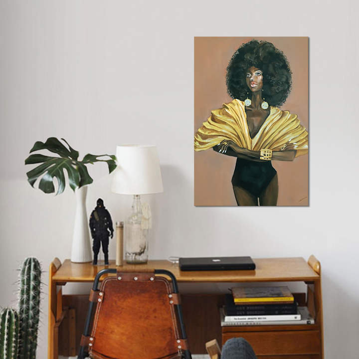 « diva », impression sur toile, H 26 po x l 18 po x P 1,5 po, Toile tendue