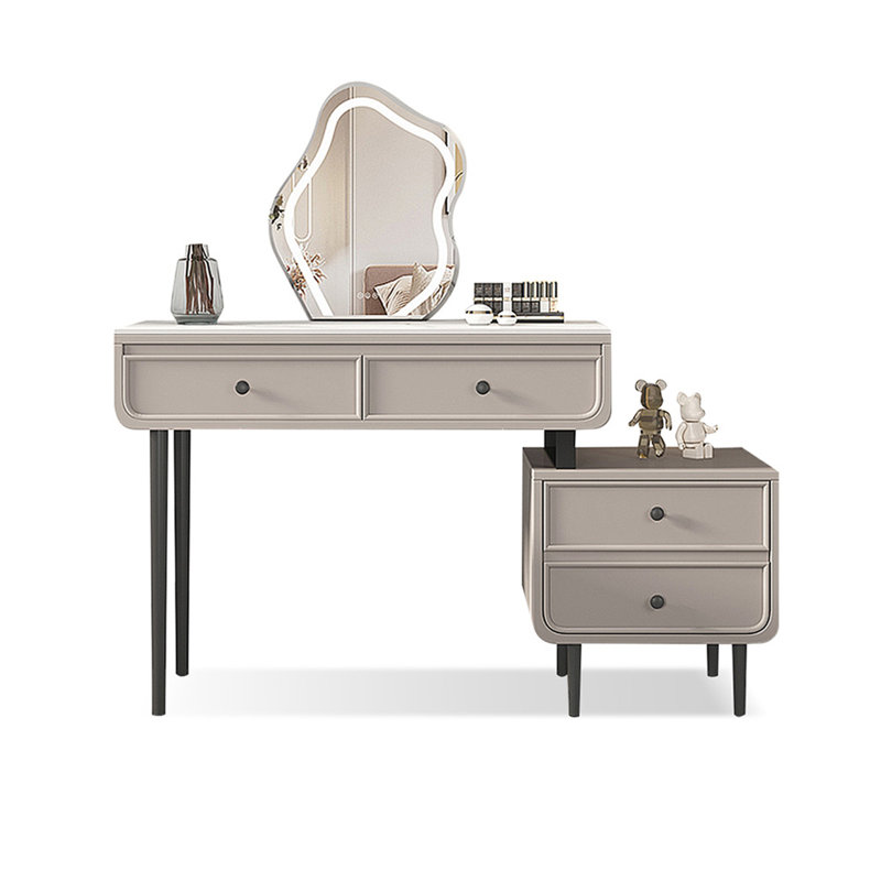 Coiffeuse de maquillage avec miroir lumineux, 4 tiroirs