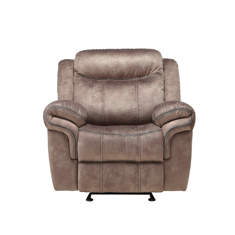 Fauteuil inclinable et oscillant en velours chocolat deux tons Zubaida