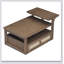 Table basse moderne avec 1 tablette de rangement, 2 plateaux de table et 1 tiroir en rotin pour le salon-1369952554