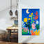Abstract Moon Garden Abstract Bold Colorful Nature Flower Wall Art Print 1 Piece Wrapped Canvas Wall Art-1004069736