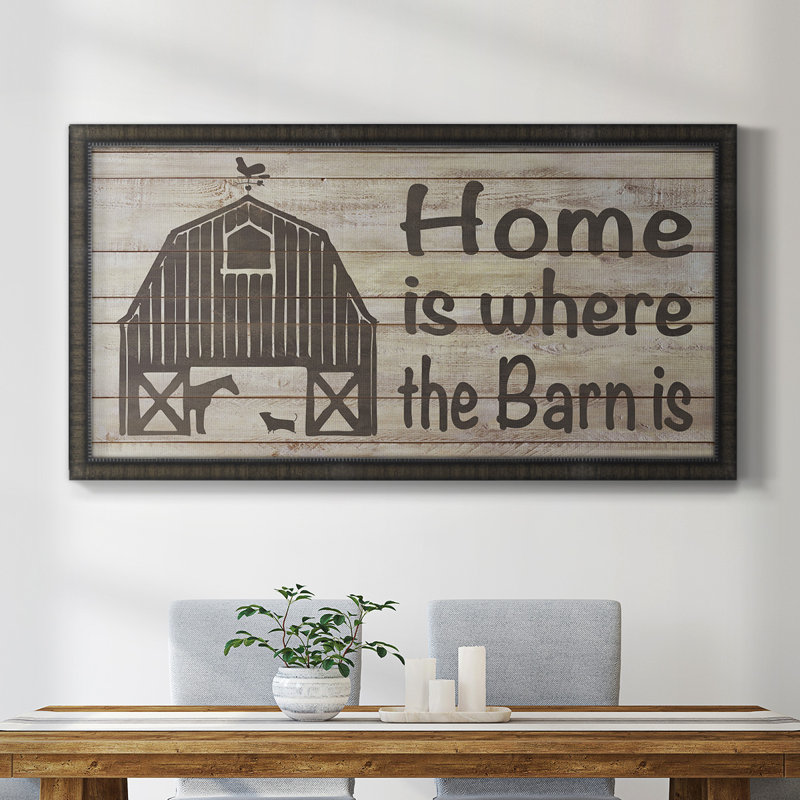 Toile encadrée de qualité supérieure Home & Farm III - prête à être accrochée, H 25 po x l 45 po x P 1 po, Noir