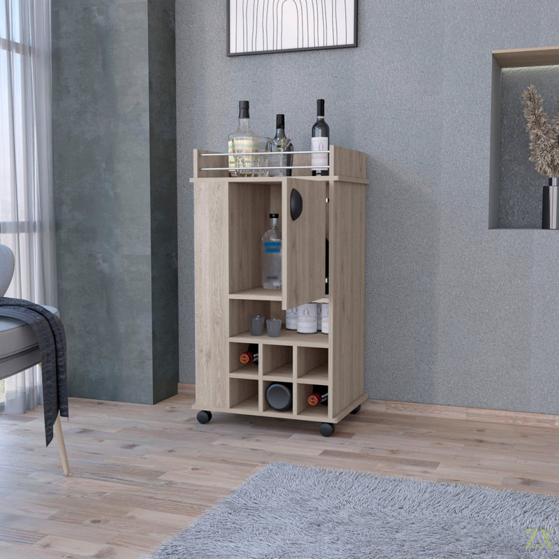 Bureau d'ordinateur Anson avec bibliothèque à 4 niveaux et armoire à 1 porte, Noir