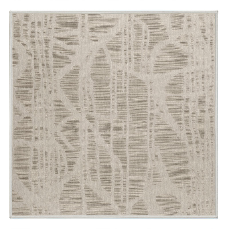 Machine Washable Abstract Beige Area Rug, Square 3'