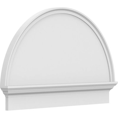 38"W x 25-3/4"H x 2-3/4"P Half Round Smooth Architectural Grade PVC Combination Pediment