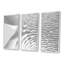 Fractal Curved White 3D Waves - 3 pièces, cadre flottant, impression sur toile-1735040986-1735040981