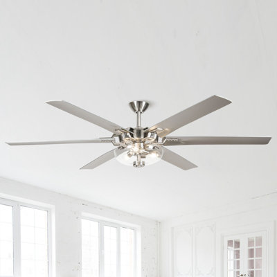 Jasmien 70" Modern Large Ceiling Fan with LED Lights and Remote Control