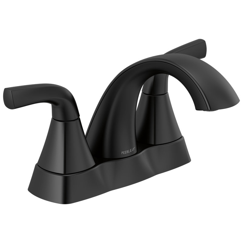 Parkwood Centerset 2-handle Bathroom Faucet, Matte Black, Drain Assembly Included