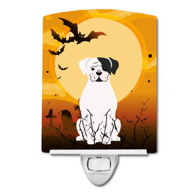 Éclairage de nuit en céramique halloween basset hound