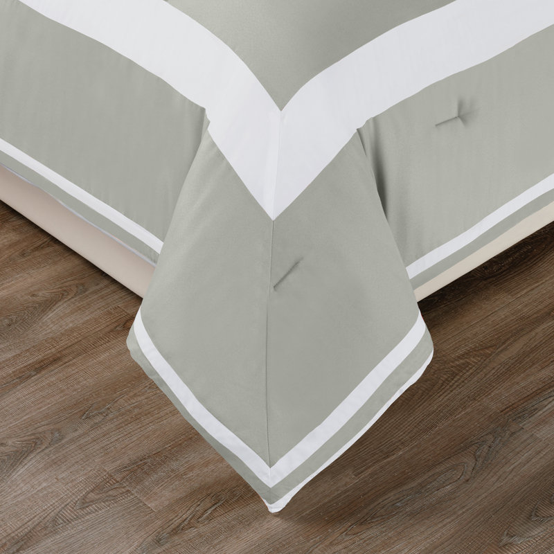 Ensemble d'édredon Superior Grammercy, Édredon pour lit double / grand et 2 coussins dé, Gris