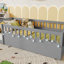 Structure de lit double Montessori avec rails hauts, lits en bois pour enfants avec éclairage et tablette de rangement-1128892963-1128892960